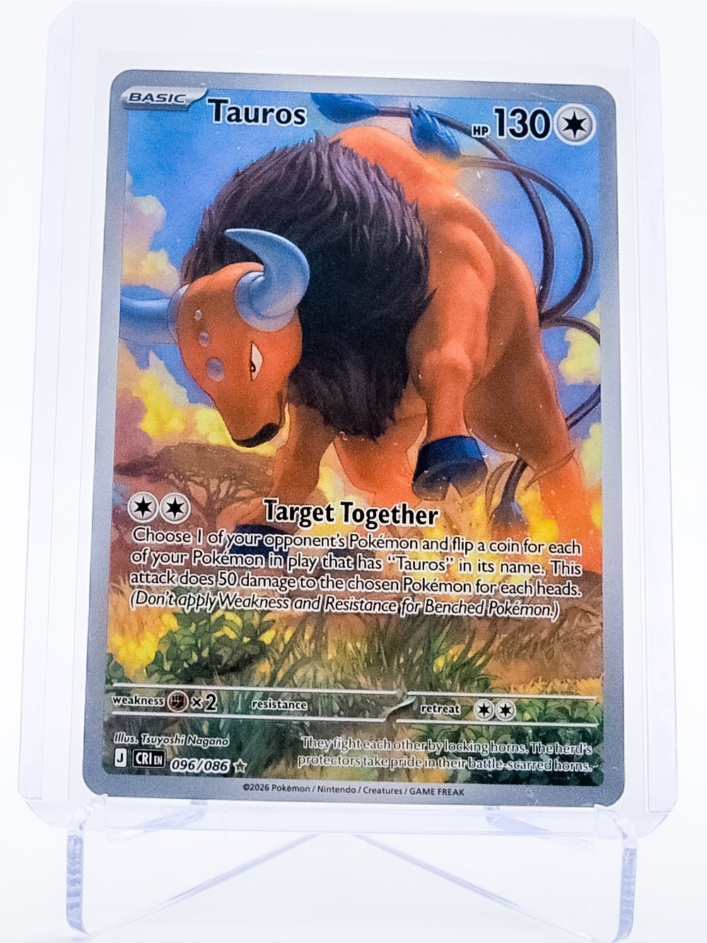 Pokemon Card Tauros 096/086 Illustration Rare Holo Chaos Rising NM